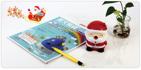 【得力0678 圣誕老人手搖削筆器 卷筆刀 削筆機 轉筆刀 筆刨】價格,廠家,圖片,削筆器/削筆刀,上海荊陽文教用品-